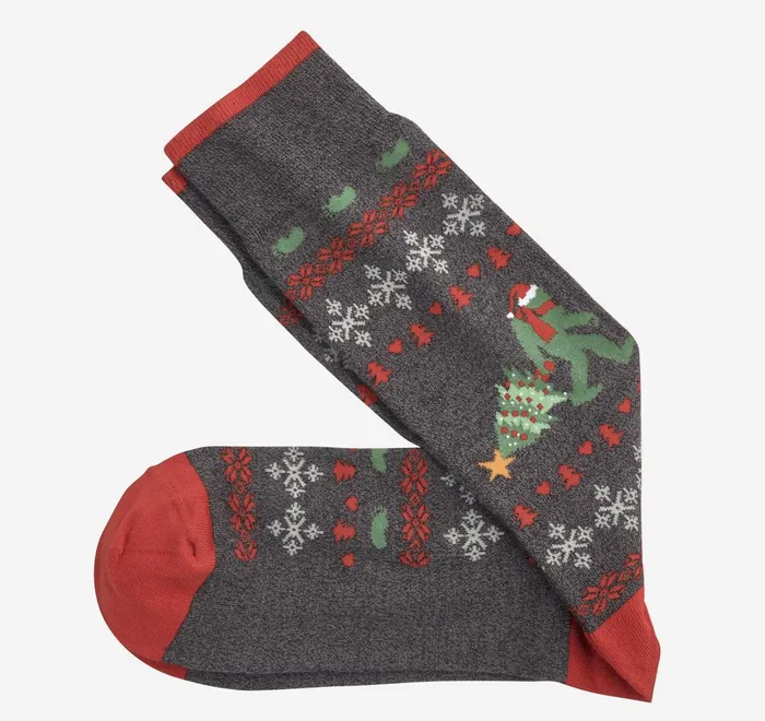 JohnstonandMurphy Socks Pima Cotton HolidayThemed Socks Charcoal Yeti Sweater 8211 Men