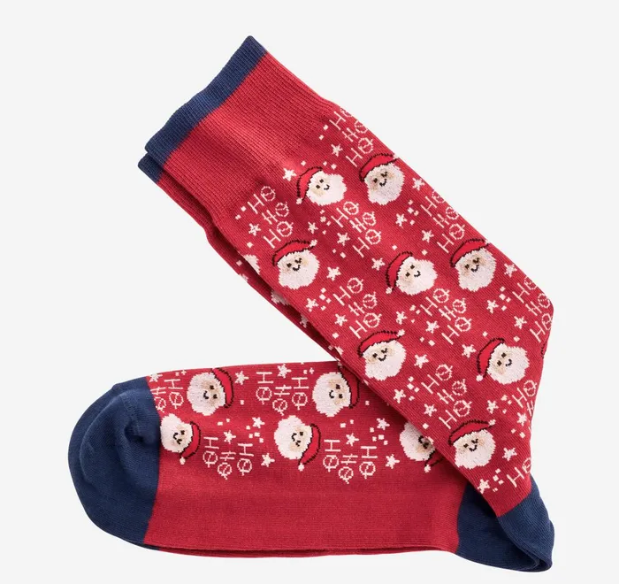 JohnstonandMurphy Socks Pima Cotton HolidayThemed Socks Red Santas 8211 Men