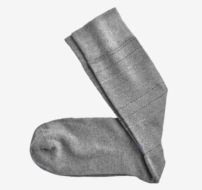 JohnstonandMurphy Socks Striped Dress Socks Gray Dotted Stripe 8211 Men