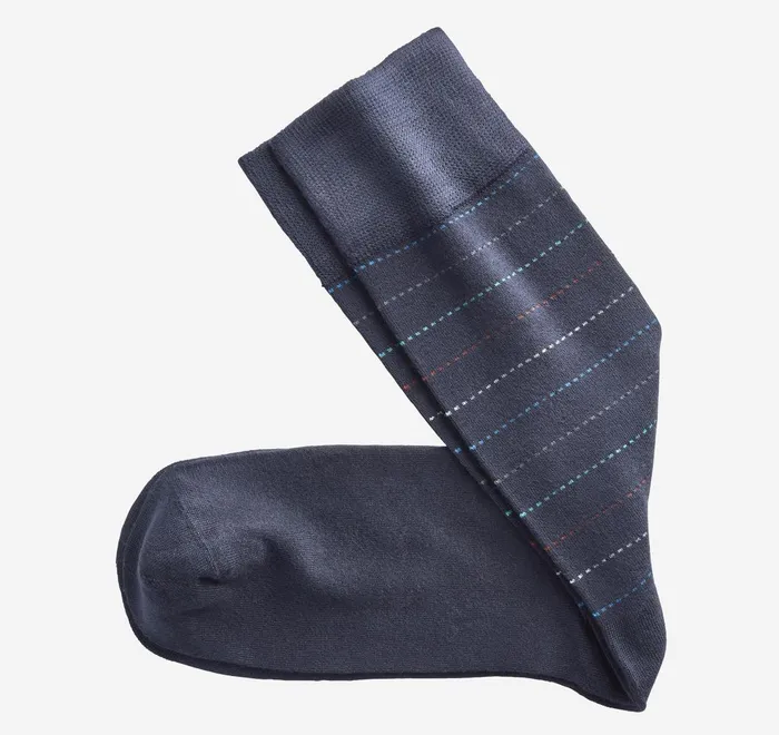 JohnstonandMurphy Socks Striped Dress Socks Navy Dotted Stripe 8211 Men