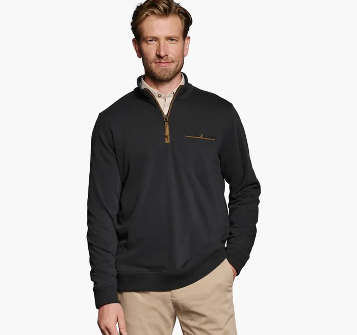 JohnstonandMurphy Sweaters and Knits Knit QuarterZip Black 8211 Men