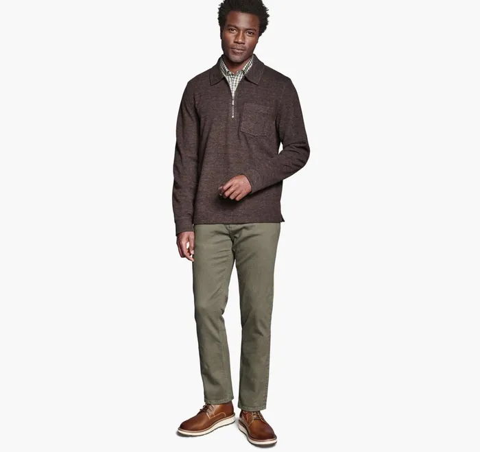 JohnstonandMurphy Sweaters and Knits Point Collar QuarterZip Brown 8211 Men JohnstonandMurphy Sweaters and Knits Point Collar QuarterZip Brown 8211 Men