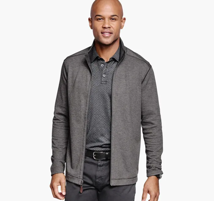 JohnstonandMurphy Sweaters and Knits Reversible FullZip Charcoalblack 8211 Men JohnstonandMurphy Sweaters and Knits Reversible FullZip Charcoalblack 8211 Men