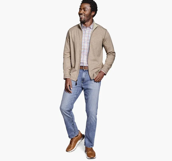JohnstonandMurphy Sweaters and Knits Reversible FullZip Oatmealgray 8211 Men JohnstonandMurphy Sweaters and Knits Reversible FullZip Oatmealgray 8211 Men