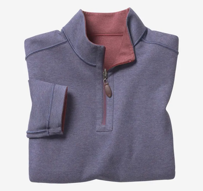 JohnstonandMurphy Sweaters and Knits Reversible Solid QuarterZip Berryblue 8211 Men JohnstonandMurphy Sweaters and Knits Reversible Solid QuarterZip Berryblue 8211 Men