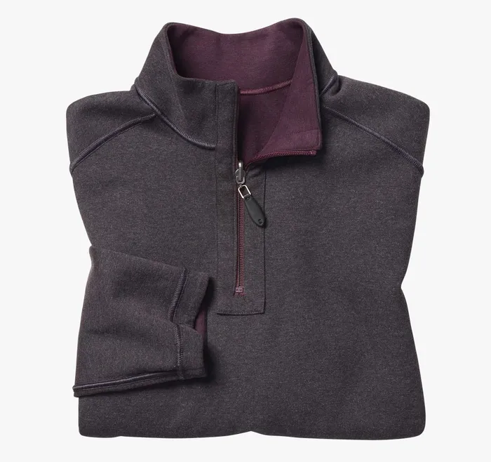 JohnstonandMurphy Sweaters and Knits Reversible Solid QuarterZip Burgundycharcoal 8211 Men JohnstonandMurphy Sweaters and Knits Reversible Solid QuarterZip Burgundycharcoal 8211 Men