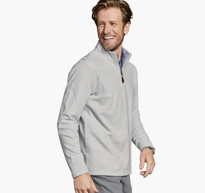 JohnstonandMurphy Sweaters and Knits Reversible Solid QuarterZip Whitestorm 8211 Men JohnstonandMurphy Sweaters and Knits Reversible Solid QuarterZip Whitestorm 8211 Men