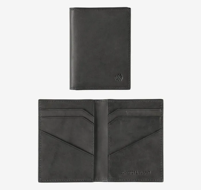 JohnstonandMurphy Wallets Rhodes Bifold Card Case Black Full Grain 8211 Men