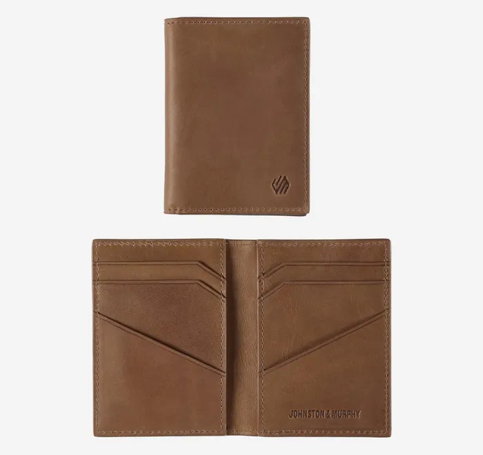 JohnstonandMurphy Wallets Rhodes Bifold Card Case Tan Full Grain 8211 Men
