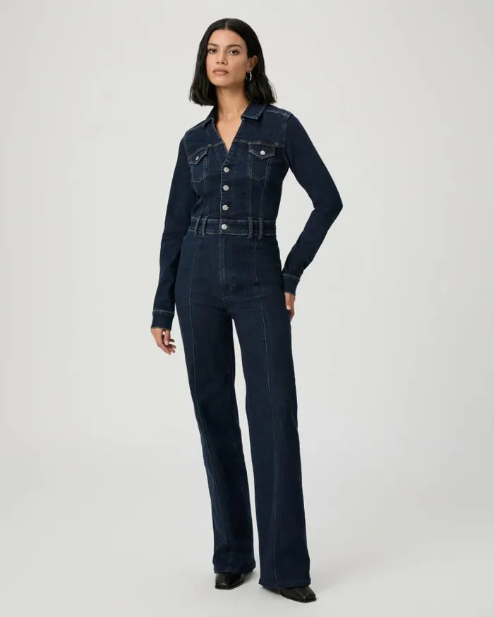 Jumpsuits and Rompers Women PAIGE Sasha Long Sleeve Jumpsuit 32 Inch 8211 Peregrine