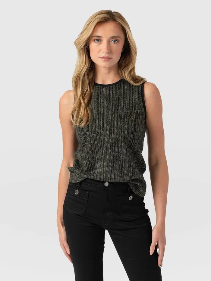Keller Vest 8211 Green Texture Green Texture Women Saint And Sofia TShirts and Tanks