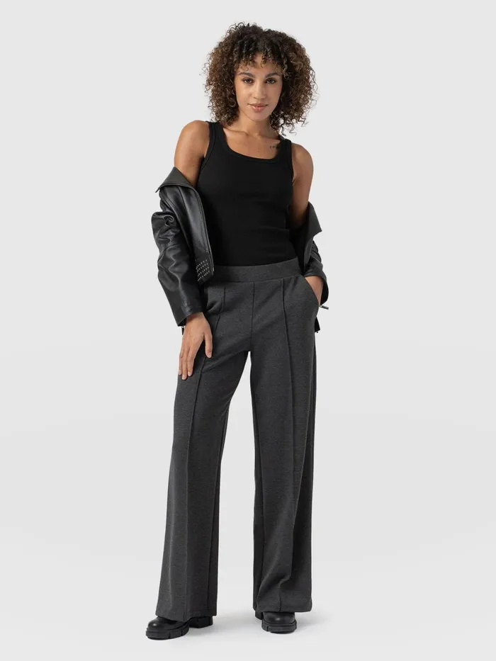 Keller Wide Leg Pant 8211 Charcoal Charcoal Women Saint And Sofia Pants