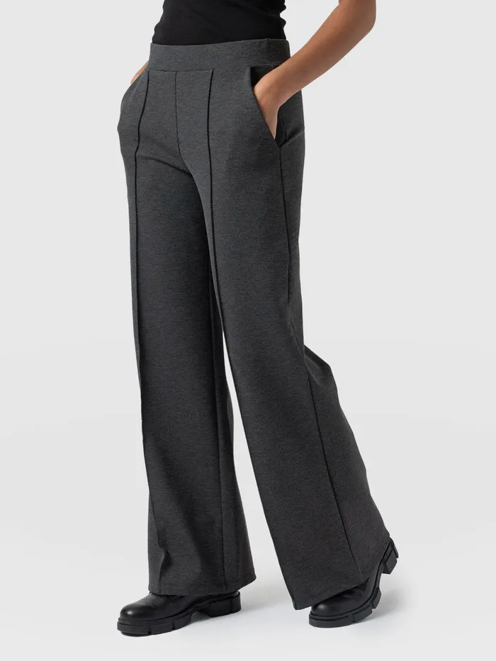 Keller Wide Leg Pant 8211 Charcoal Charcoal Women Saint And Sofia Pants