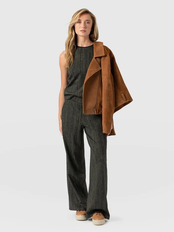 Keller Wide Leg Pant 8211 Green Texture Green Texture Women Saint And Sofia Pants