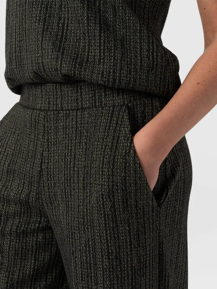 Keller Wide Leg Pant 8211 Green Texture Green Texture Women Saint And Sofia Pants
