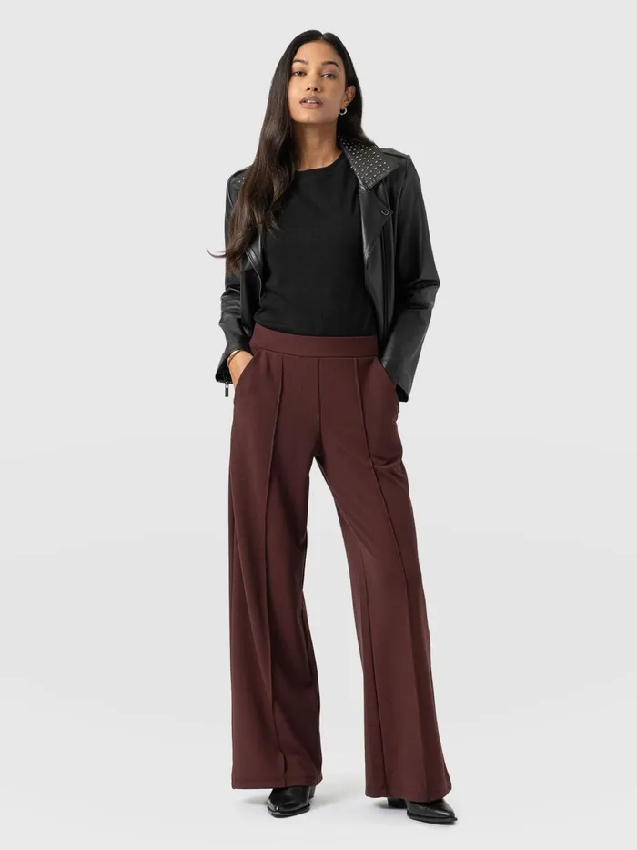 Keller Wide Leg Pant 8211 Maroon Maroon Women Saint And Sofia Pants