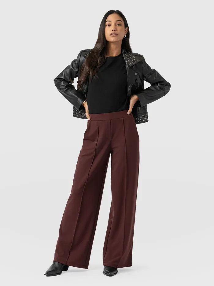 Keller Wide Leg Pant 8211 Maroon Maroon Women Saint And Sofia Pants
