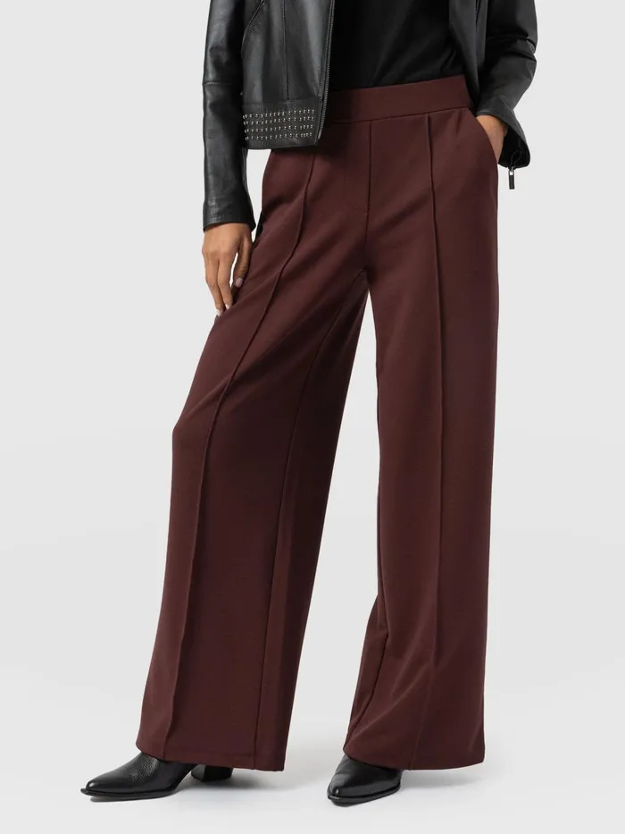 Keller Wide Leg Pant 8211 Maroon Maroon Women Saint And Sofia Pants