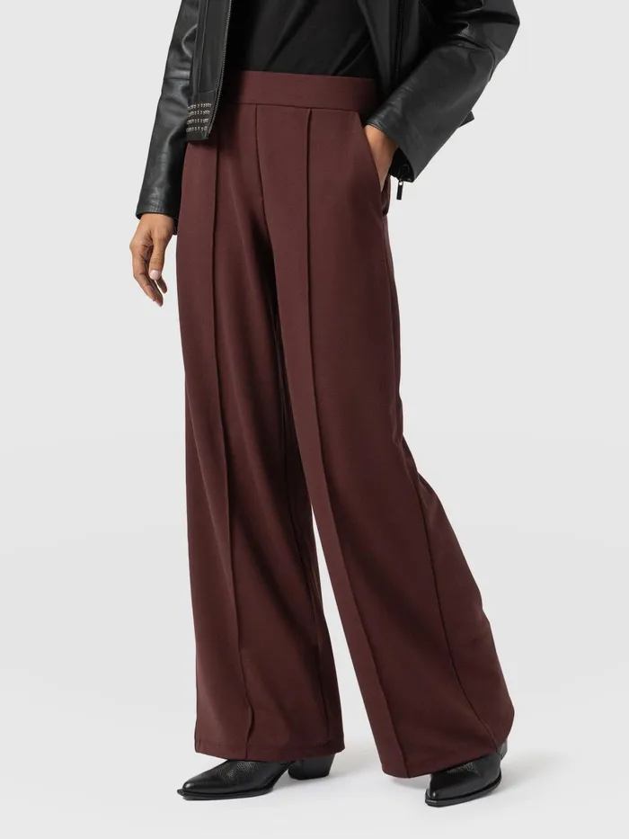 Keller Wide Leg Pant 8211 Maroon Maroon Women Saint And Sofia Pants