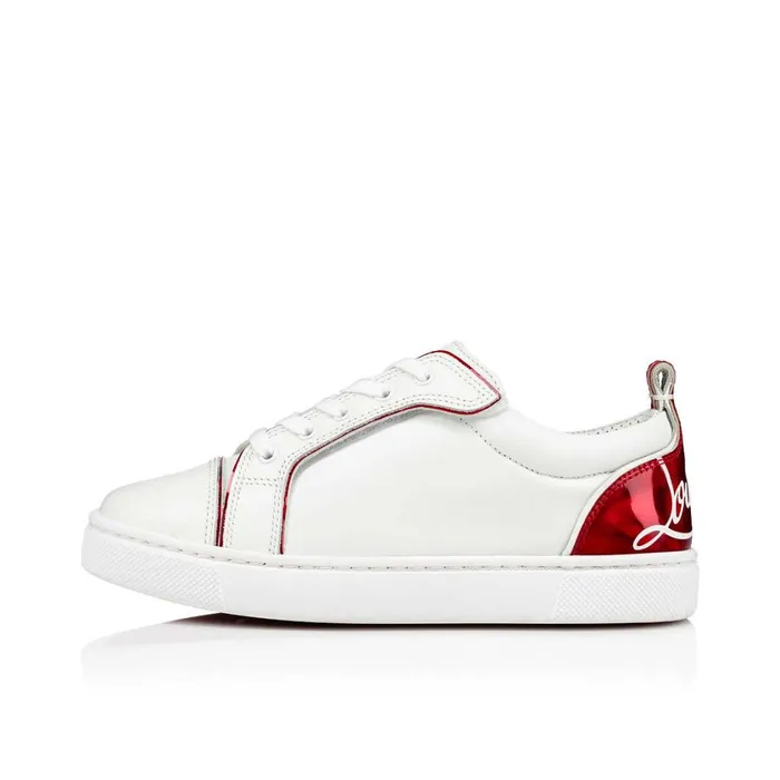 Kids Funnyto Lowtop Sneakers 8211 Calf Leather 8211 Loubi Red Christian Louboutin Sneakers
