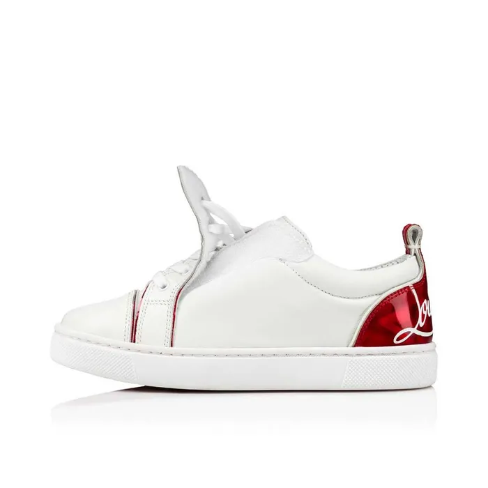 Kids Funnyto Lowtop Sneakers 8211 Calf Leather 8211 Loubi Red Christian Louboutin Sneakers