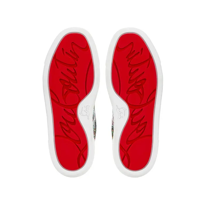 Kids Funnyto Lowtop Sneakers 8211 Fluo Calf Leather And Leather Spacy Loubi Print 8211 Yellow Yellow Christian Louboutin Sneakers