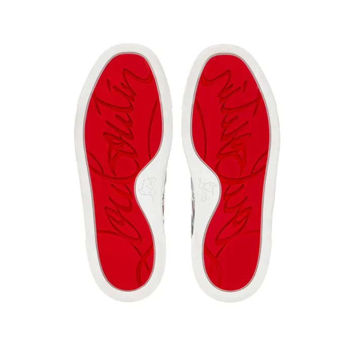 Kids Funnytolastico Lowtop Sneakers 8211 Fluo Calf Leather And Leather Spacy Loubi Print 8211 Orange Orange Christian Louboutin Sneakers