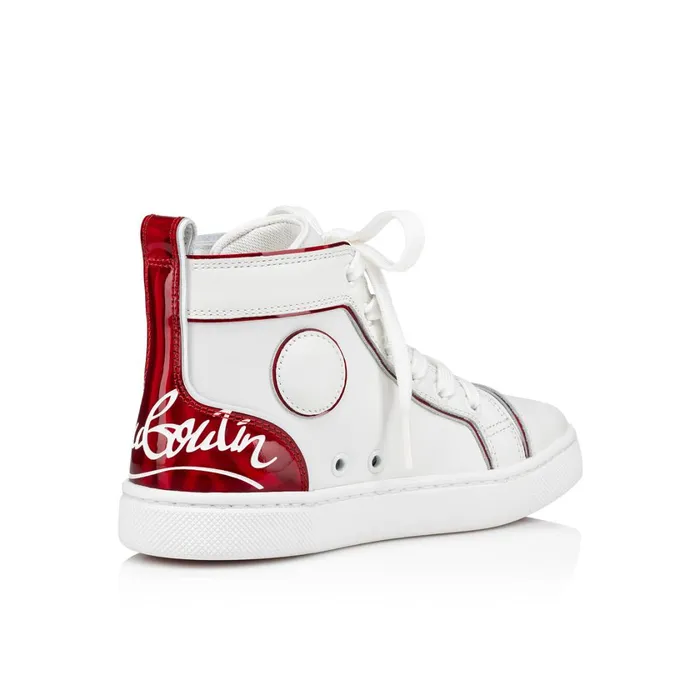 Kids Funnytopi Hightop Sneakers 8211 Calf Leather And Patent Calf Leather Psychic 8211 Bianco White Christian Louboutin Sneakers