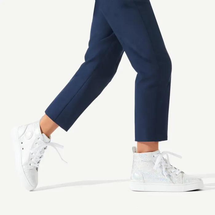 Kids Funnytopi Hightop Sneakers 8211 Nappa Leather 8211 Silver Silver Christian Louboutin Sneakers