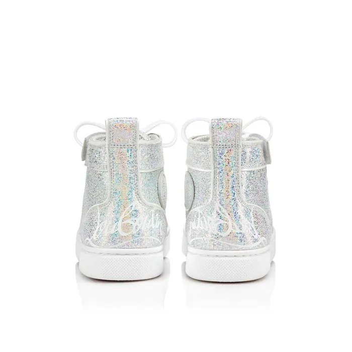 Kids Funnytopi Hightop Sneakers 8211 Nappa Leather 8211 Silver Silver Christian Louboutin Sneakers