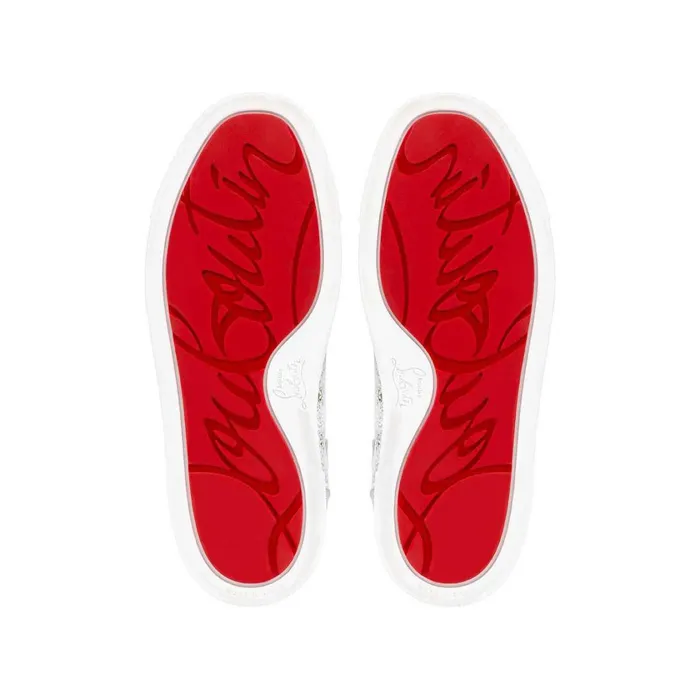 Kids Funnytopi Hightop Sneakers 8211 Nappa Leather 8211 Silver Silver Christian Louboutin Sneakers
