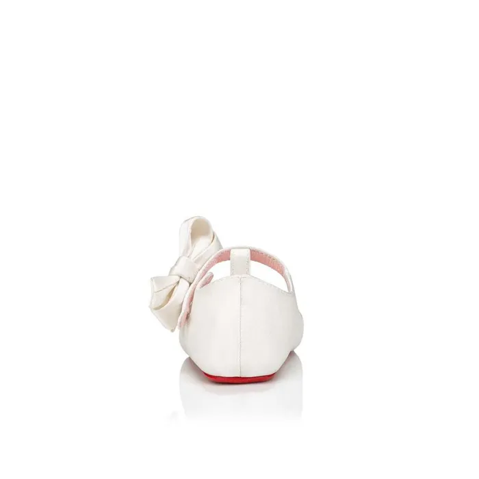 Kids Lou Babe Ballerinas 8211 Crepe Satin 8211 Bianco White Christian Louboutin Girls