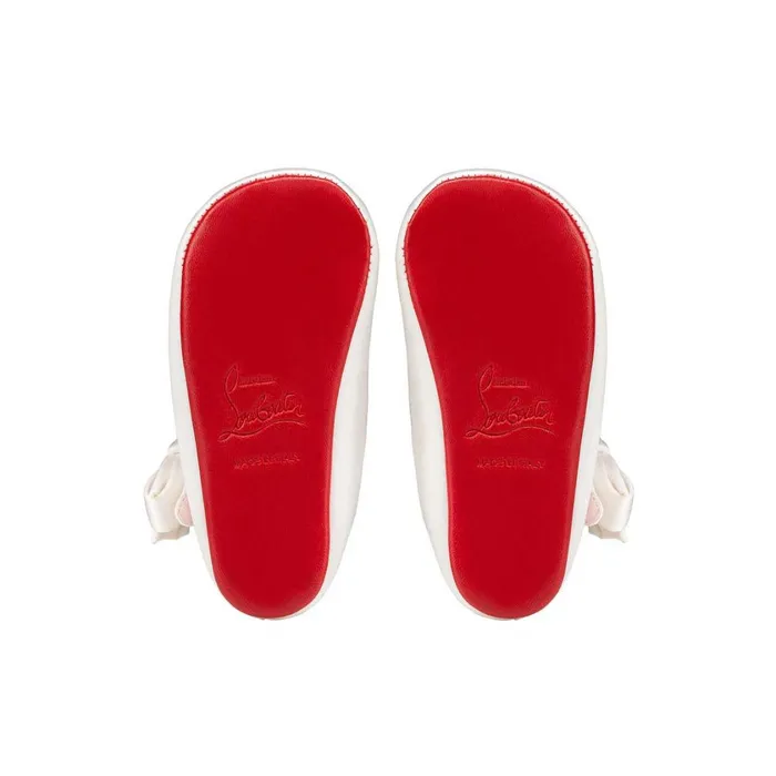 Kids Lou Babe Ballerinas 8211 Crepe Satin 8211 Bianco White Christian Louboutin Girls