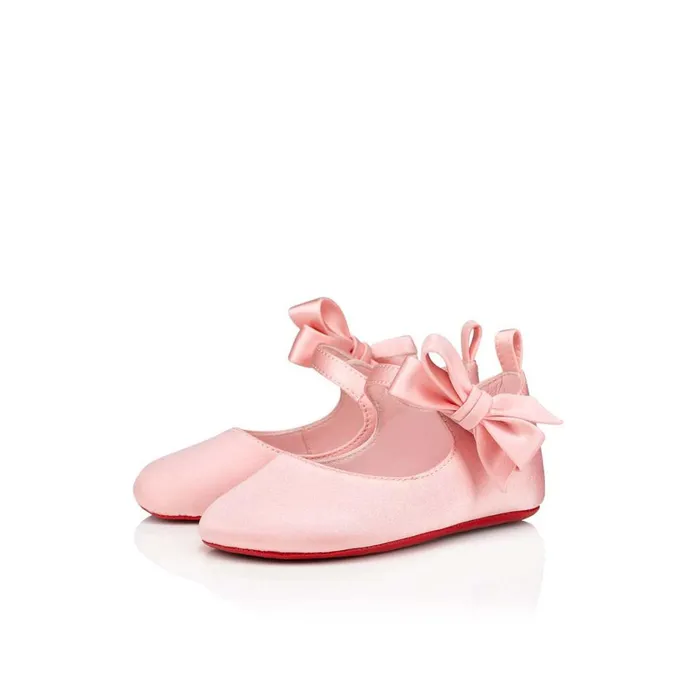 Kids Lou Babe Ballerinas 8211 Crepe Satin 8211 Rosy Pink Christian Louboutin Girls Kids Lou Babe Ballerinas 8211 Crepe Satin 8211 Rosy Pink Christian Louboutin Girls