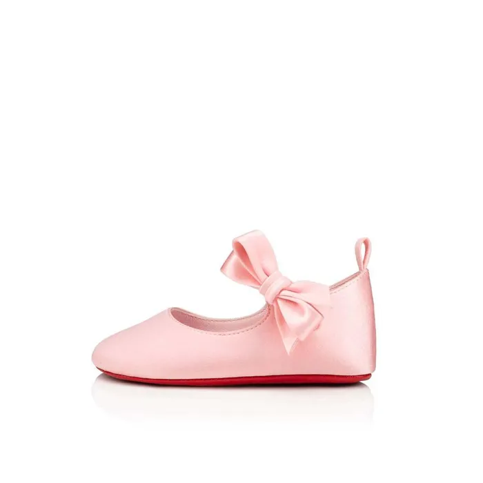 Kids Lou Babe Ballerinas 8211 Crepe Satin 8211 Rosy Pink Christian Louboutin Girls