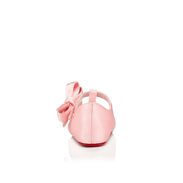 Kids Lou Babe Ballerinas 8211 Crepe Satin 8211 Rosy Pink Christian Louboutin Girls