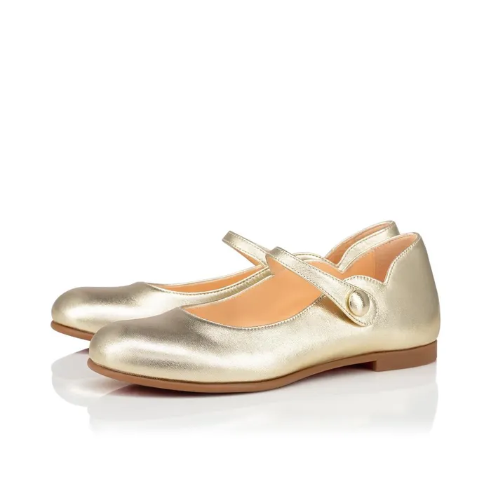 Kids Melodie Chick Ballerinas 8211 Nappa Leather 8211 Platine Gold Christian Louboutin Ballerinas Kids Melodie Chick Ballerinas 8211 Nappa Leather 8211 Platine Gold Christian Louboutin Ballerinas