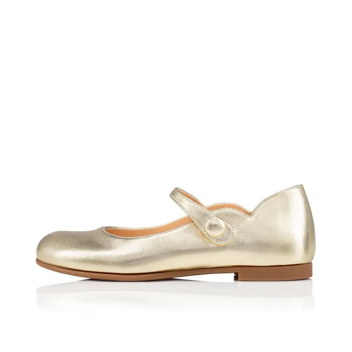 Kids Melodie Chick Ballerinas 8211 Nappa Leather 8211 Platine Gold Christian Louboutin Ballerinas