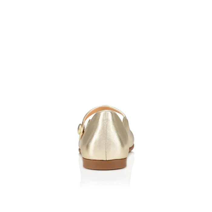 Kids Melodie Chick Ballerinas 8211 Nappa Leather 8211 Platine Gold Christian Louboutin Ballerinas