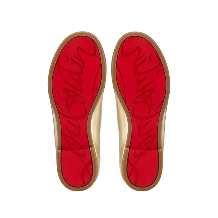 Kids Melodie Chick Ballerinas 8211 Nappa Leather 8211 Platine Gold Christian Louboutin Ballerinas