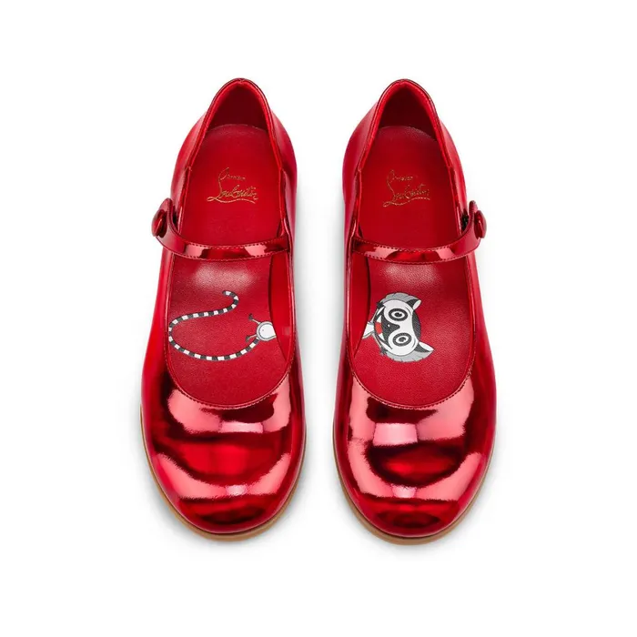 Kids Melodie Chick Ballerinas 8211 Patent Calf Psychic 8211 Loubi Red Christian Louboutin Ballerinas