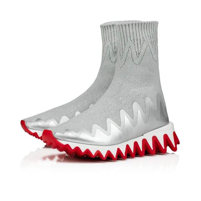 Kids Mini Sharky Sock Sneakers 8211 Mesh 8211 Silver Silver Christian Louboutin Sneakers Kids Mini Sharky Sock Sneakers 8211 Mesh 8211 Silver Silver Christian Louboutin Sneakers