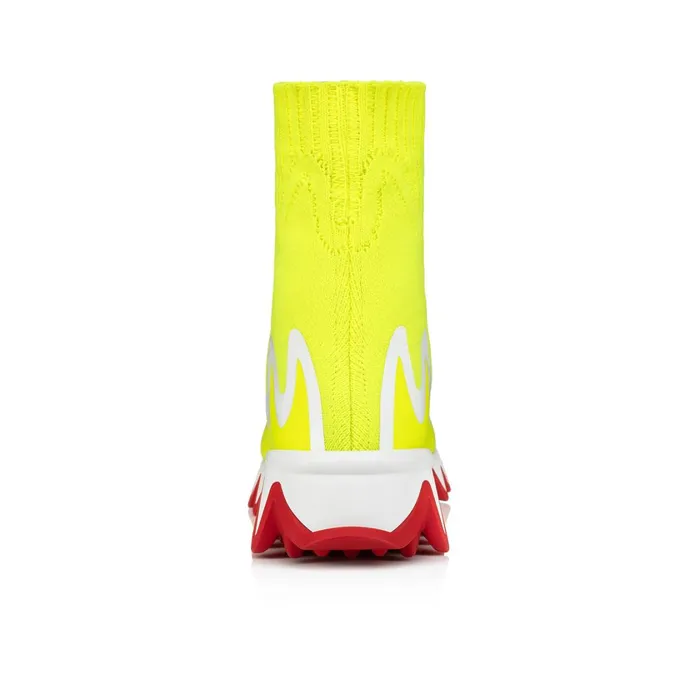 Kids Mini Sharky Sock Sneakers 8211 Mesh 8211 Yellow Yellow Christian Louboutin Sneakers