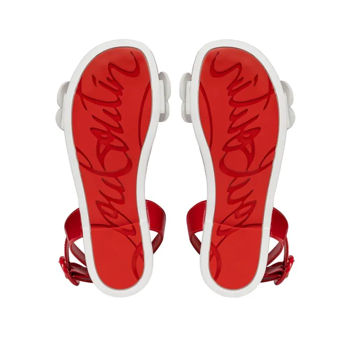 Kids Pensatoi Sandals 8211 Patent Calf Leather And Nappa Leather 8211 Loubi Red Christian Louboutin Sandals