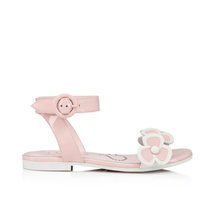 Kids Pensatoi Sandals 8211 Patent Calf Leather And Nappa Leather 8211 Rosy Pink Christian Louboutin Sandals