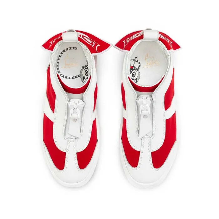 Kids Super Loubi Hightop Sneakers 8211 Calf Leather And Neoprene 8211 Loubi Red Christian Louboutin Sneakers