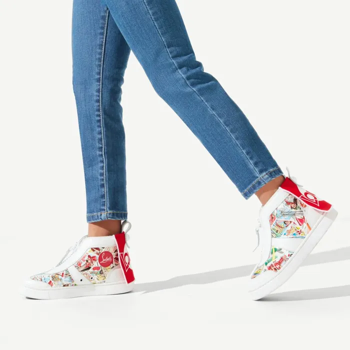 Kids Super Loubi Hightop Sneakers 8211 Patent Calf Comics Print And Neoprene 8211 Multicolor Multicolor Christian Louboutin Sneakers