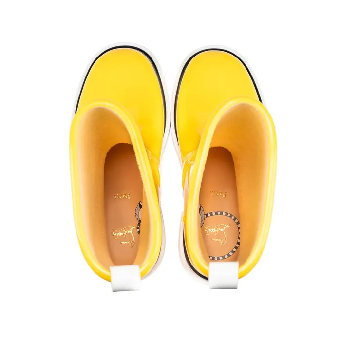 Kids Toy Pluie Rain Boots 8211 PVC And Patent Calf 8211 Sol Yellow Christian Louboutin Boots and Loafers