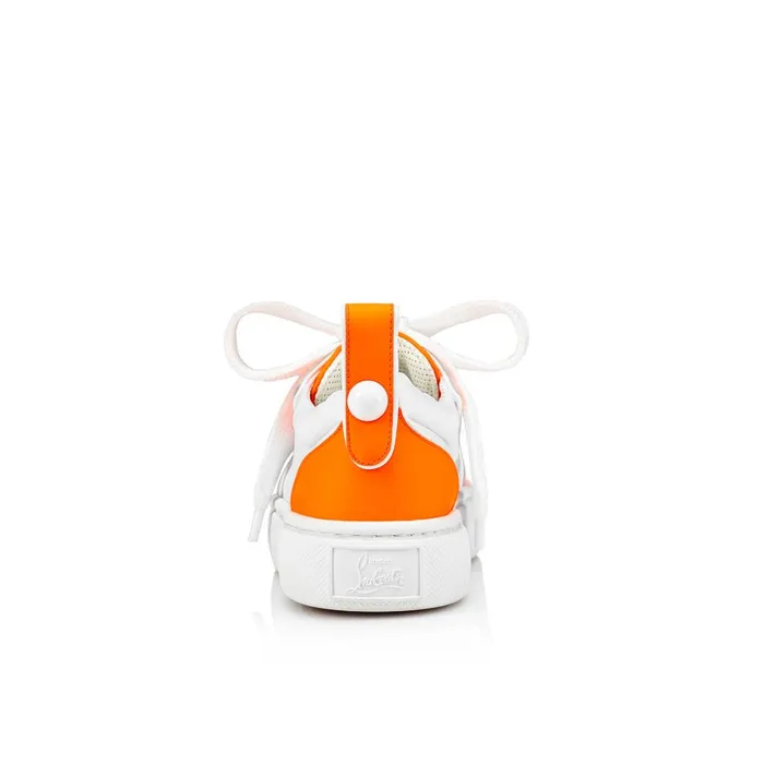 Kids Toy Toy Lowtop Sneakers 8211 Calf Leather And Neoprene 8211 Orange Orange Christian Louboutin Sneakers