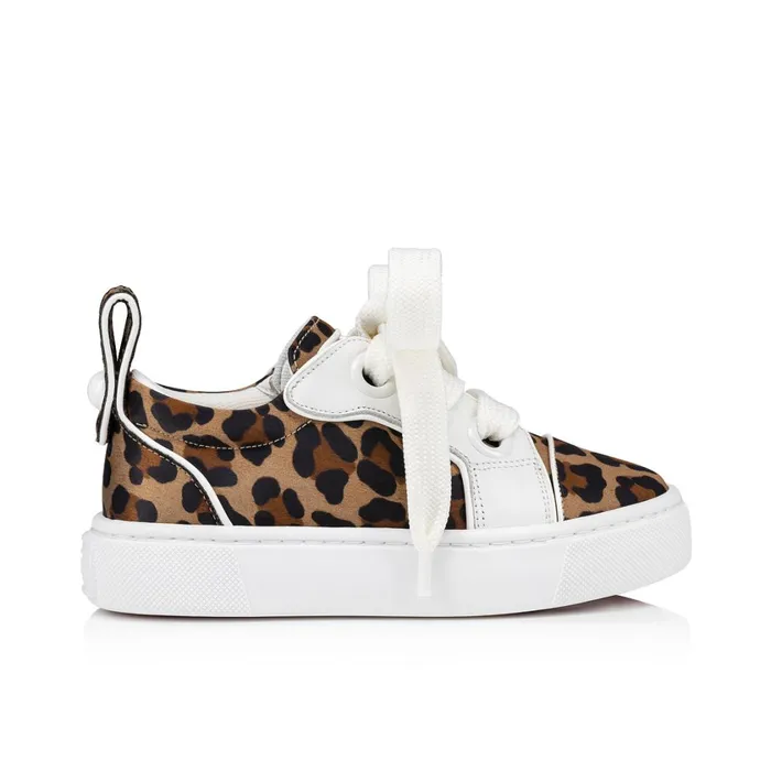 Kids Toy Toy Sneakers 8211 Crepe Satin Pony Leo And Calf Leather 8211 Brown Brown Christian Louboutin Sneakers